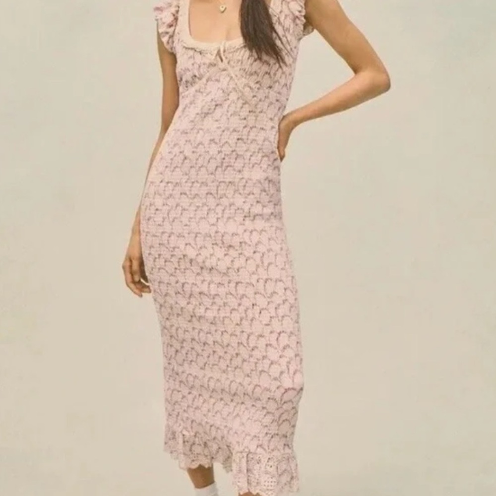 Free People Floral McKenna Velvet Midi Dress